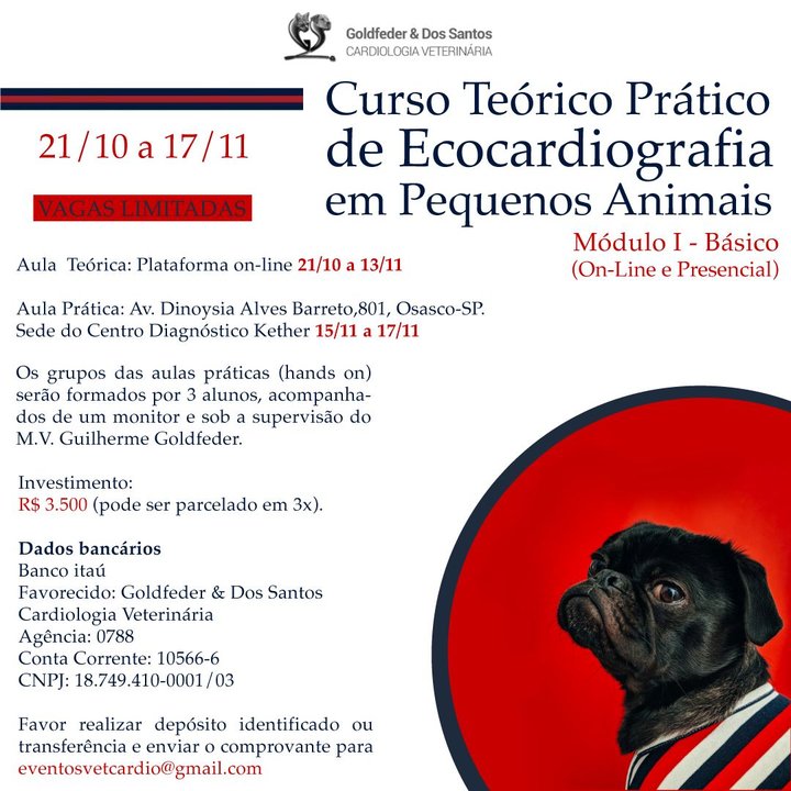 Curso Teórico-Prático de Ecocardiografia em Pequenos Animais 2019