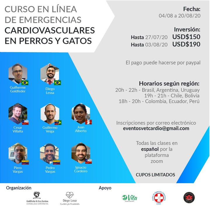 Curso de Emergencias Cardiovasculares en Perros y Gatos — En Línea 2020