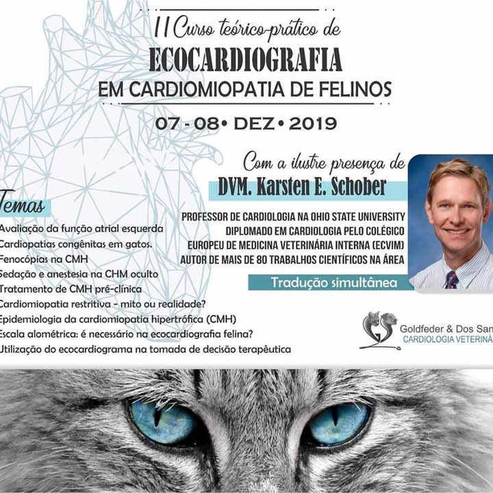 II Curso Teórico-Prático de Ecocardiografia em Cardiomiopatia de Felinos 2019