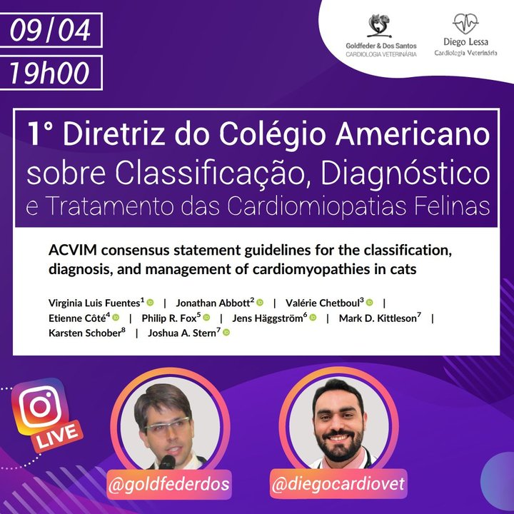 1ª Diretriz do Colégio Americano sobre classificação, diagnóstico e tratamento das cardiomiopatias felinas 2020