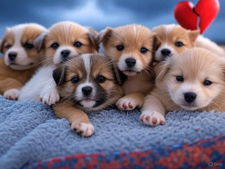 Filhotes de cão com um coração ilustrado, expectativa de vida com saúde cardíaca
